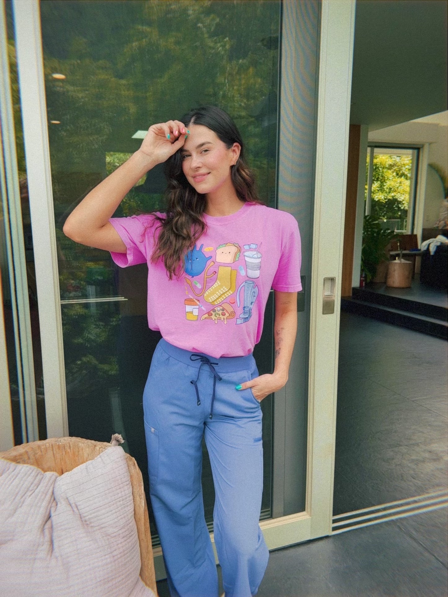 Scrubhacks wearing the Nurses Week Tee Shirt - Purple Short Sleeve