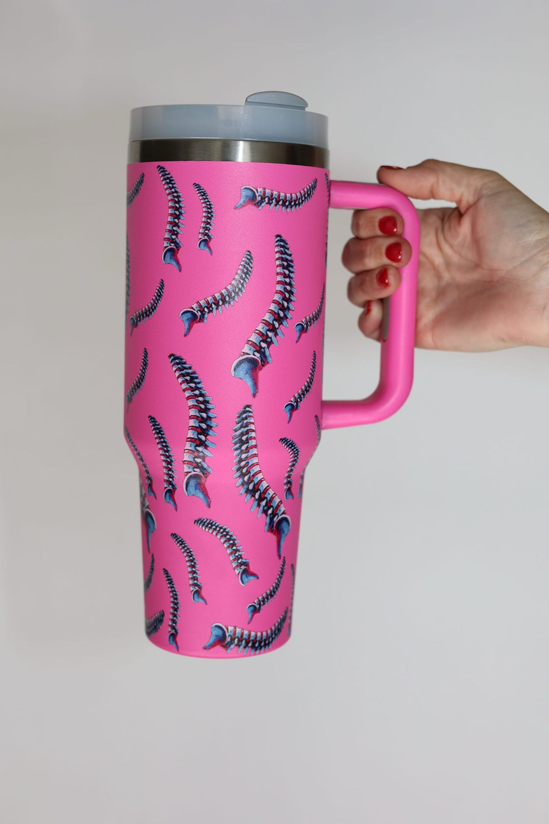 Spinal Tap Cup - Pink Insulated Stainless Steel Cup with Spine Design