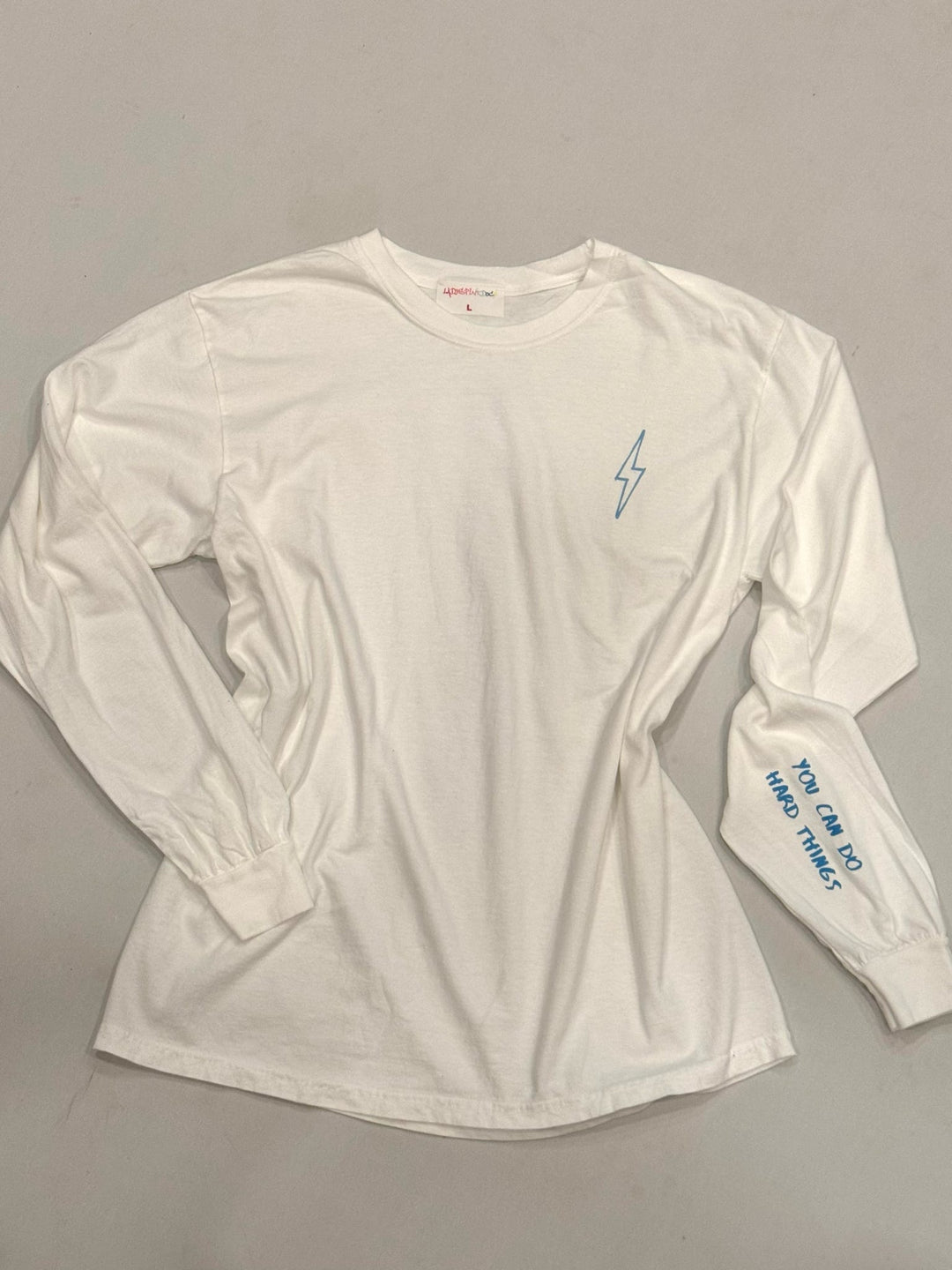 Spinal Strength Long Sleeve Tee Shirt - White with Spine Design