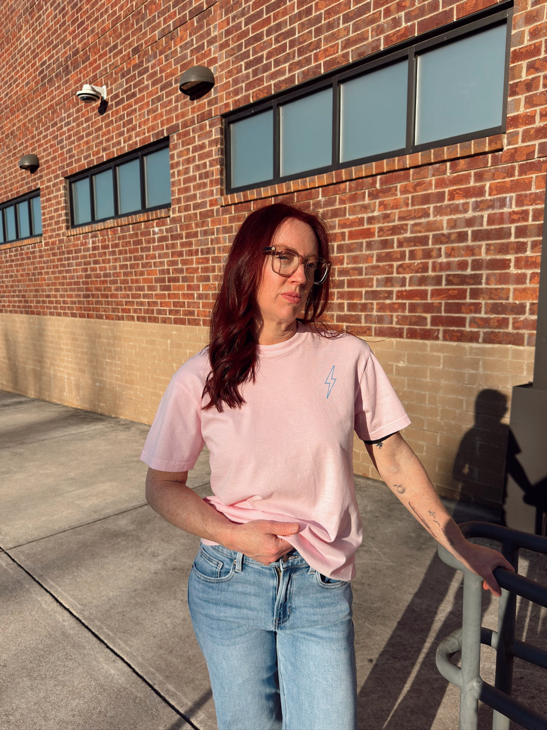Lumbar Puncture Tee Shirt - Pink Short Sleeve with Spine Design