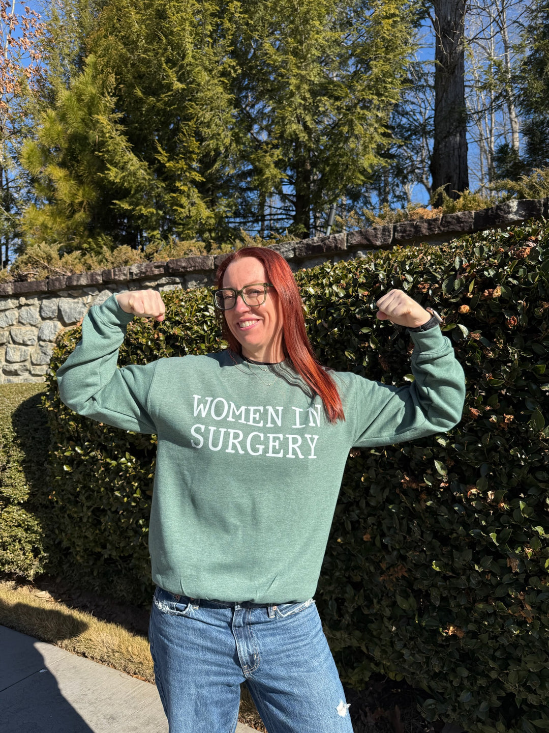 Women in Surgery Crewneck Sweatshirt with Scalpel Design