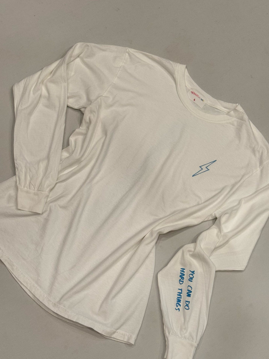 Spinal Strength Long Sleeve Tee Shirt - White with Spine Design