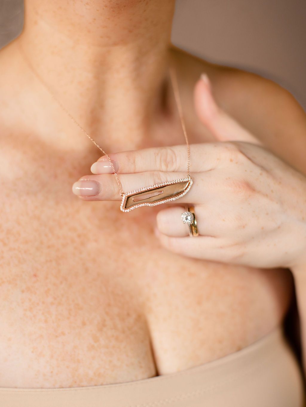 The Confidence Doc Collab: Diamond and Gold 10 Blade Scalpel Necklace