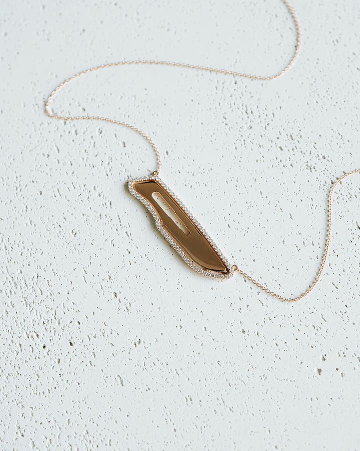 The Confidence Doc Collab: Diamond and Gold 10 Blade Scalpel Necklace
