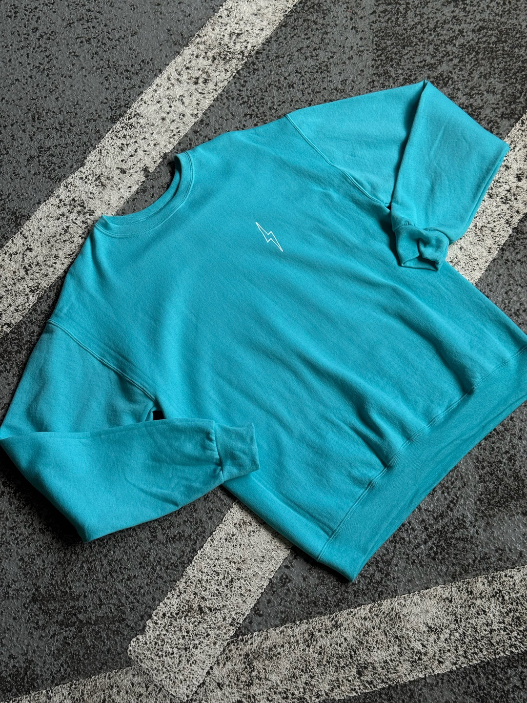 Front of Big Brain Energy Sweatshirt showing the signature Ladyspinedoc lightning bolt