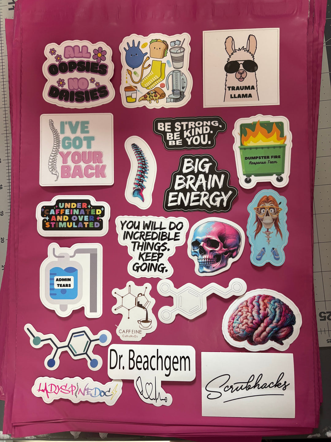 Ladyspinedoc & Friends Ultimate 20 Sticker Pack – Medical, Neuro, Fun