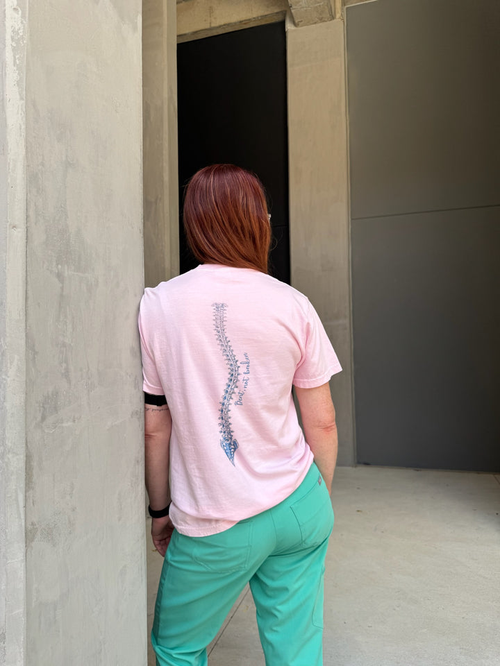 Bent, Not Broken Scoliosis Awareness Tee Shirt - Pink