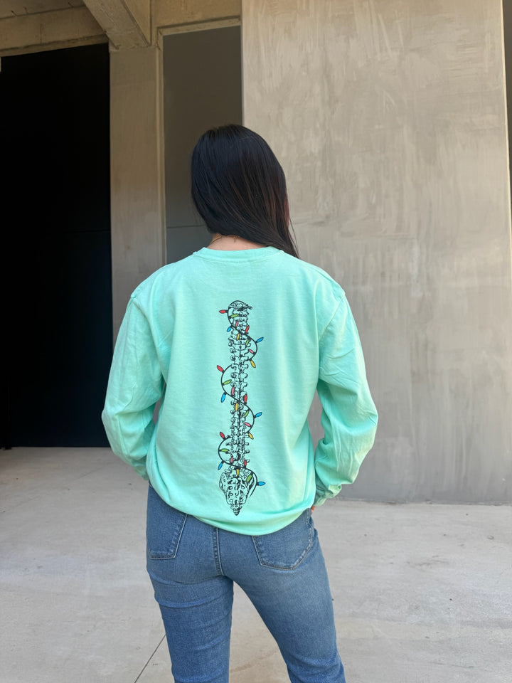 Merry and Aligned Spine Christmas Long Sleeve Tee