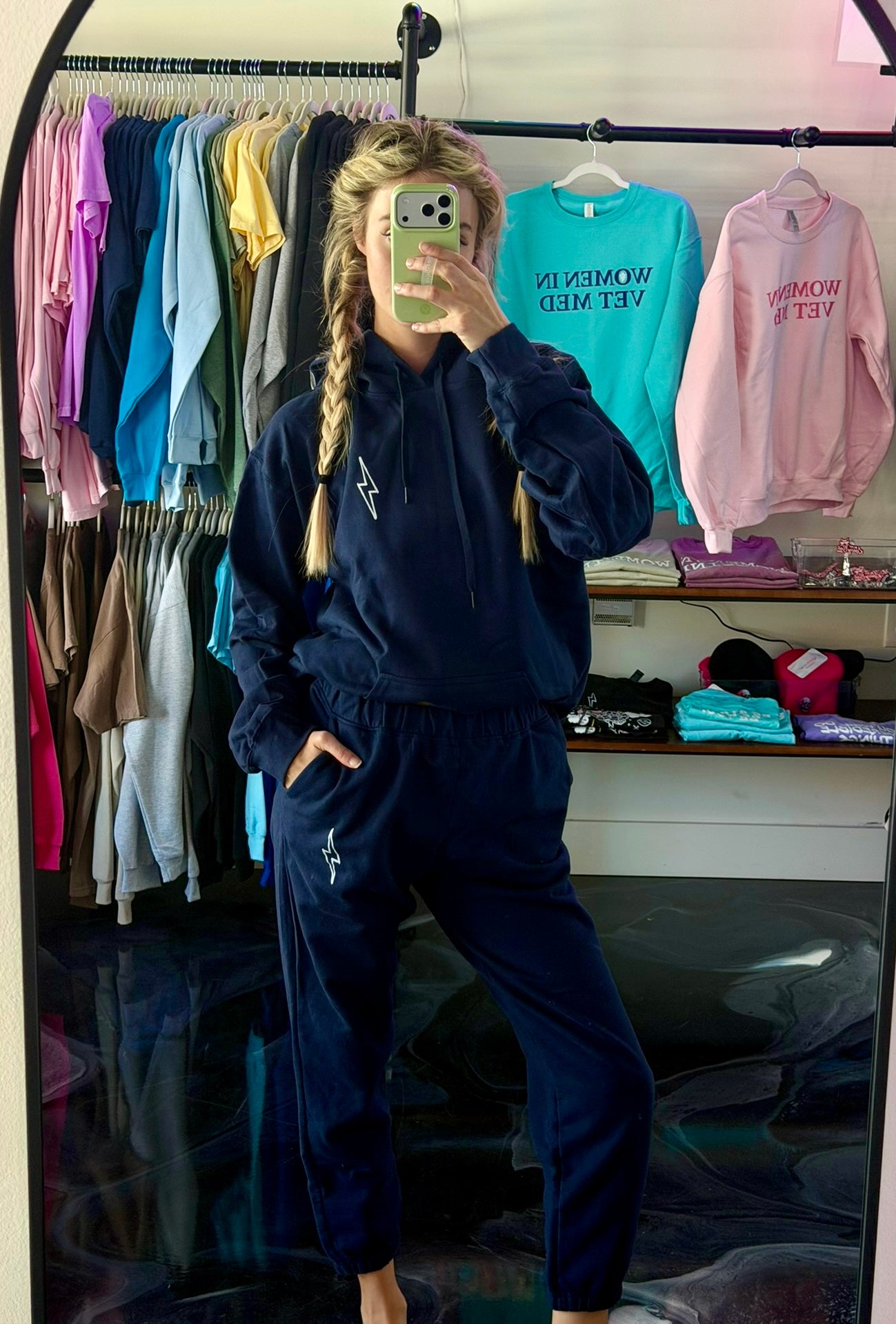 Big Brain Energy Adult Sweatsuit – Navy Hoodie + Sweatpants Set