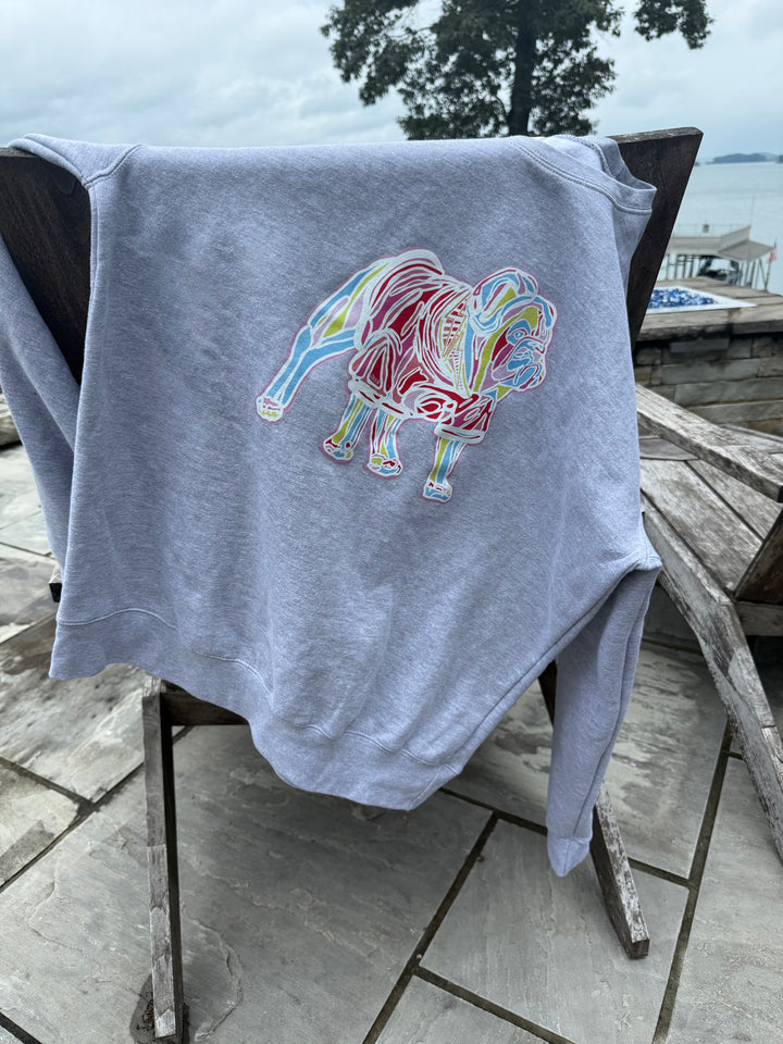 Chan Art Collab: Game Day Crewneck Sweatshirt - Heather Grey - PREORDER