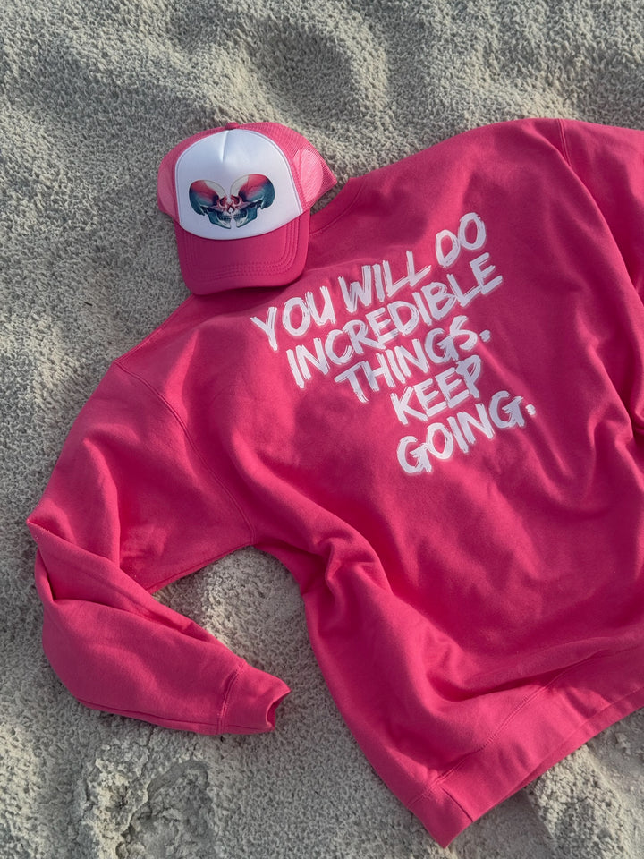 Cranial Love Trucker Hat | Pink Ball Cap with Skull Design