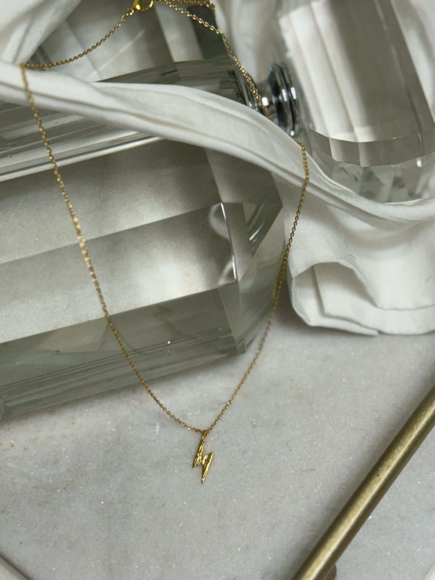 Lightning Bolt Necklace (Gold)