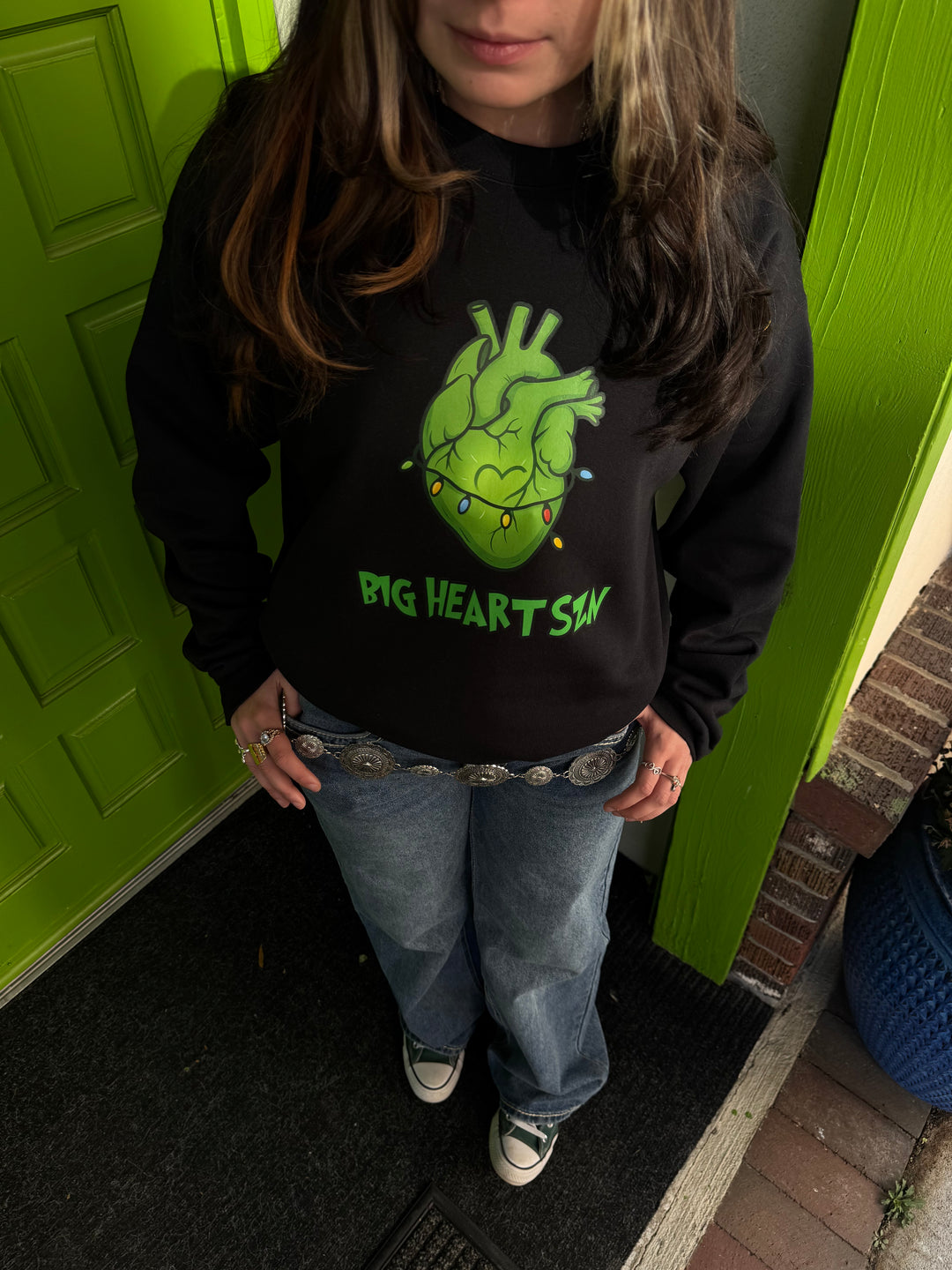 Adult Big Heart Szn Sweatshirt – Holiday Anatomical Heart Christmas Shirt