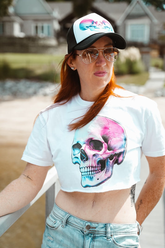 Skull Style Cropped Tee