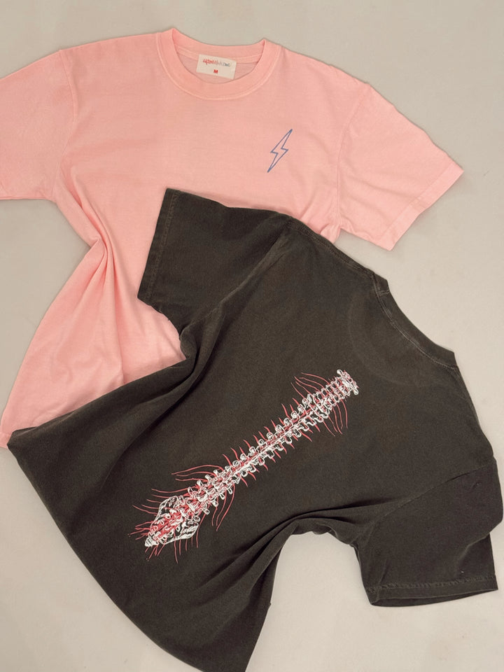 Lumbar Puncture Tee Shirt - Gray Short Sleeve with Spine Design