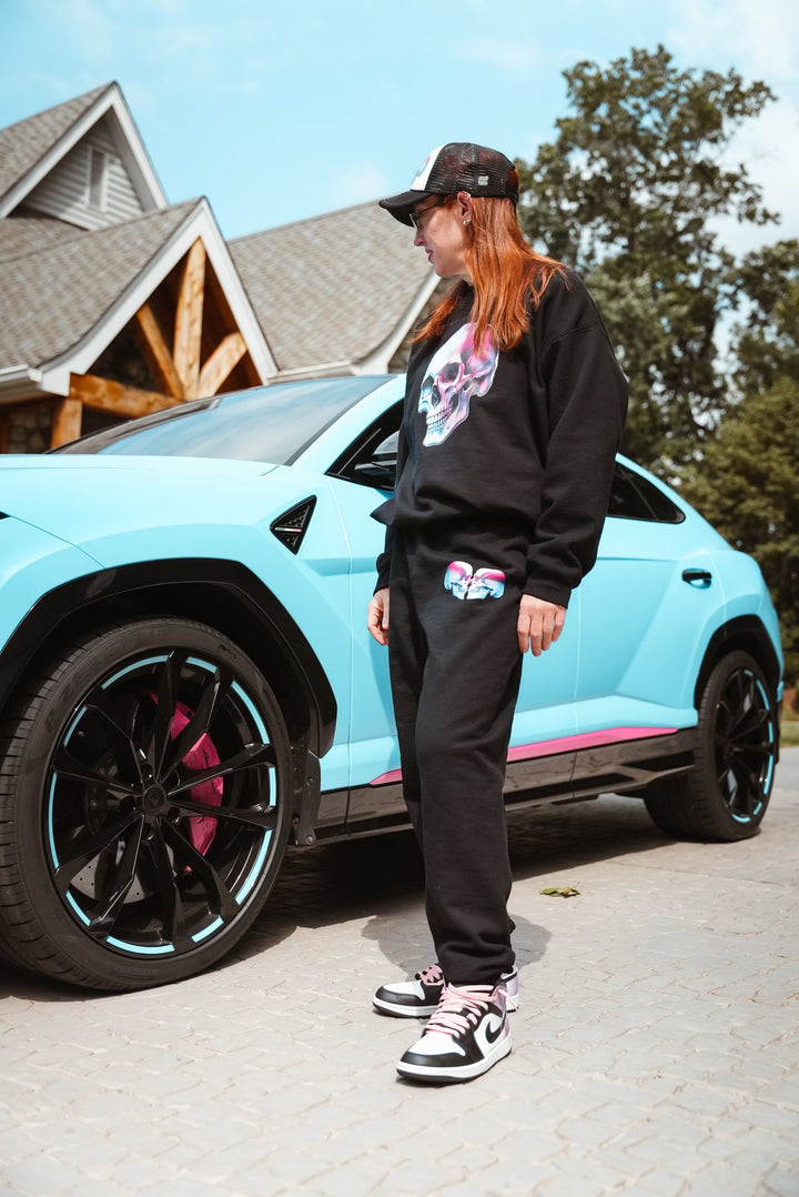 Super Skull Sweatpants - Black Loungewear with Skull Design