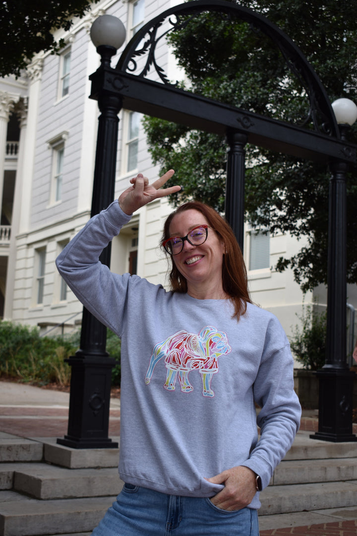 Chan Art Collab: Game Day Crewneck Sweatshirt - Heather Grey - PREORDER
