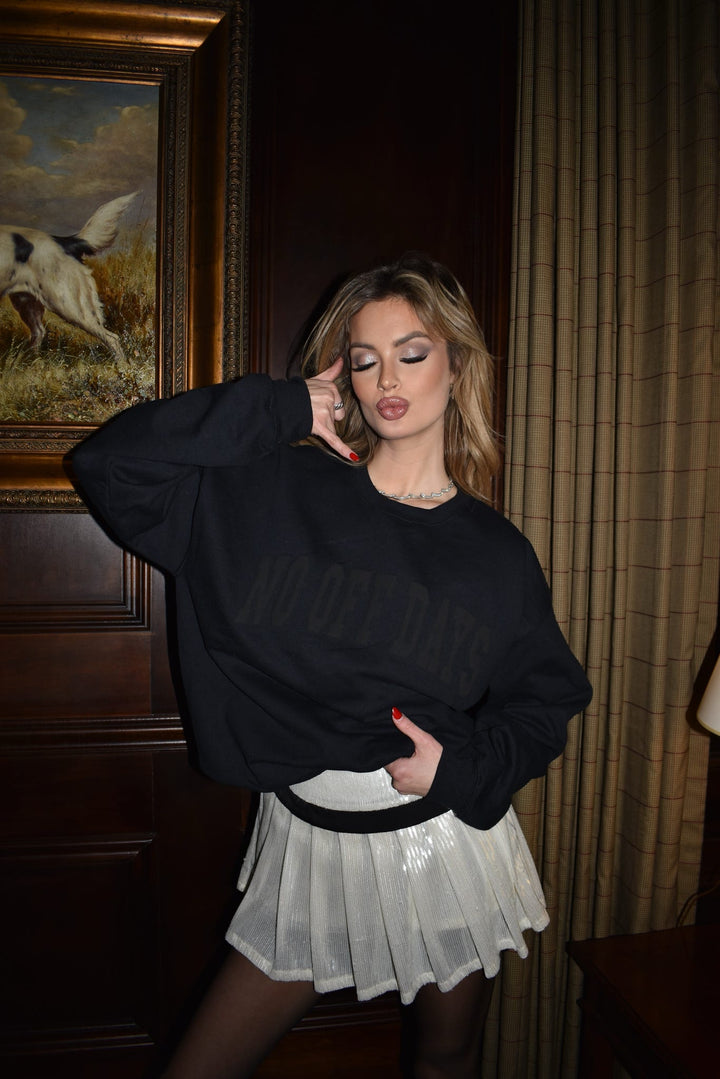 No Off Days Crewneck Sweatshirt - Black Motivational Shirt