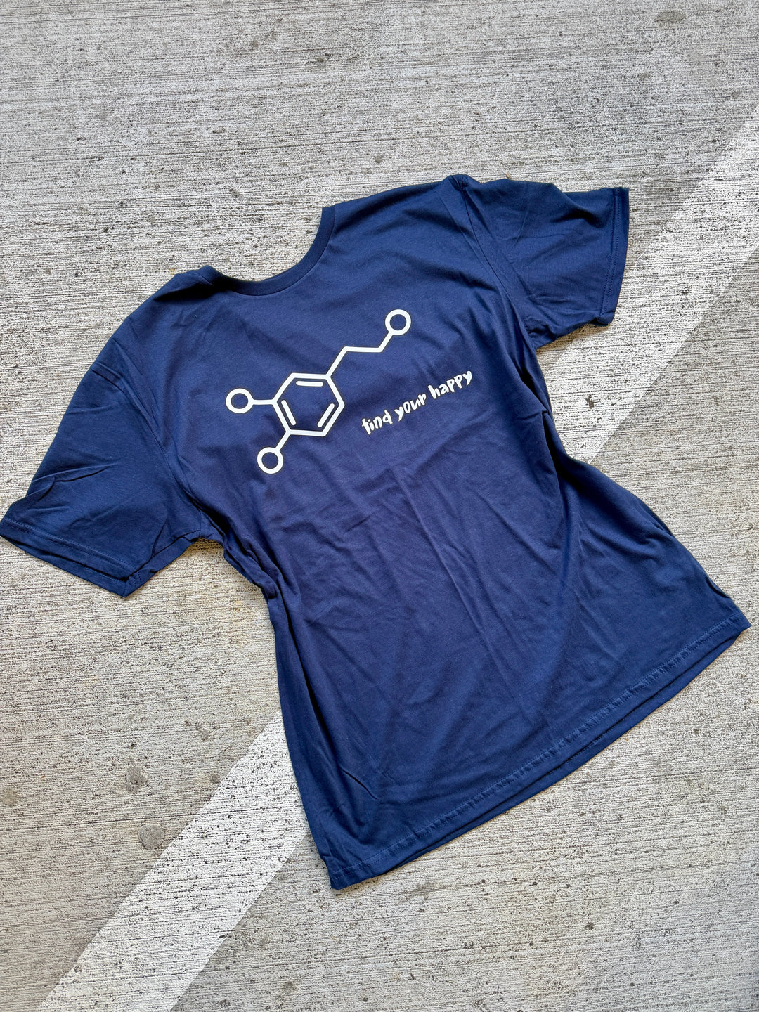 Dr. Beachgem Collab: Dopamine Rush Tee Shirt - Navy Short Sleeve with Dopamine Molecule Design