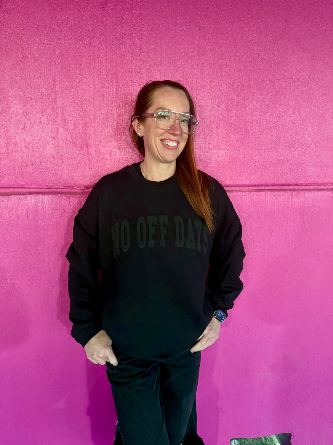 No Off Days Crewneck Sweatshirt - Black Motivational Shirt