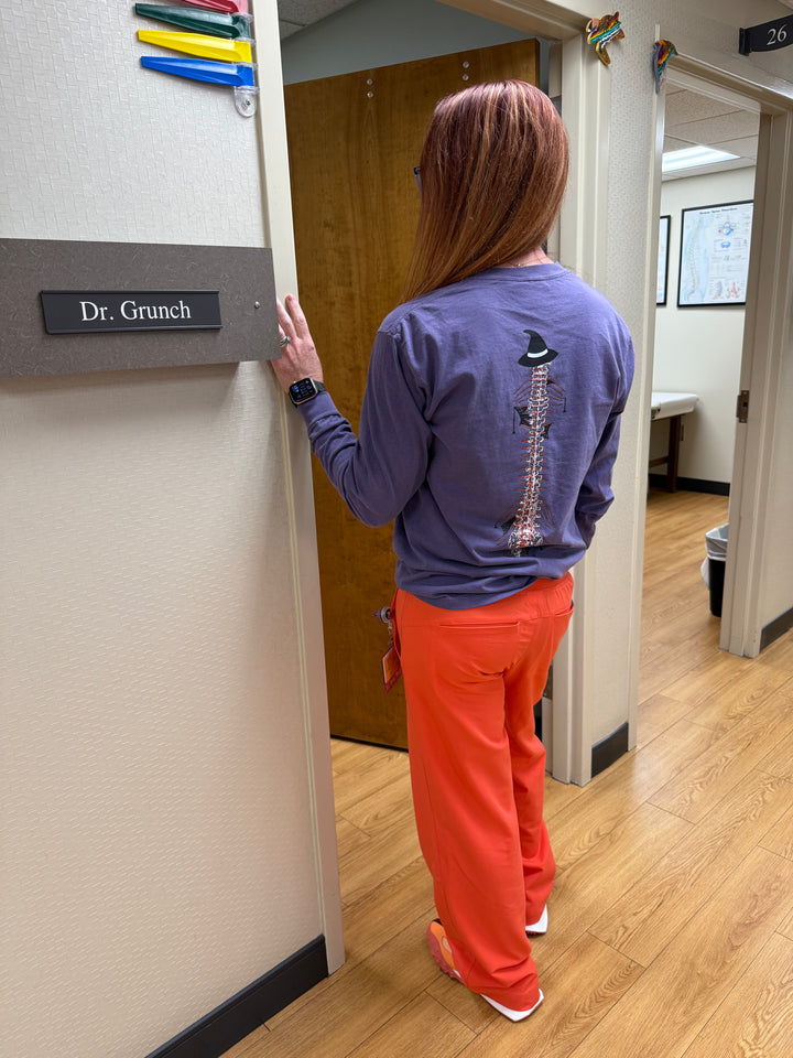 Halloween Spooky Spine Purple Long Sleeve Tee Shirt