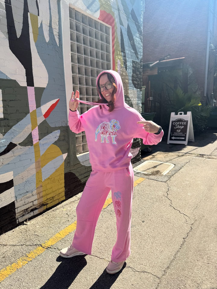 Chan Art Collab: Game Day Set - Pink Hoodie & Sweatpants