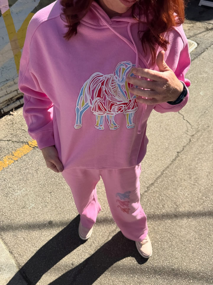 Chan Art Collab: Game Day Set - Pink Hoodie & Sweatpants