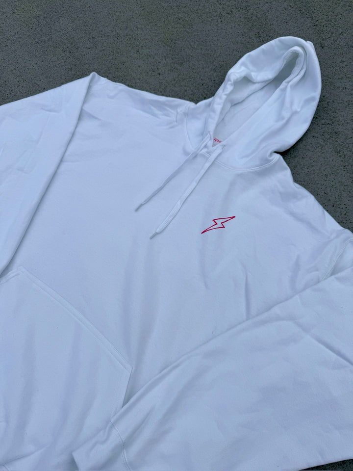 Kind Mind Hoodie - Motivational White Sweatshirt with Brain Design
