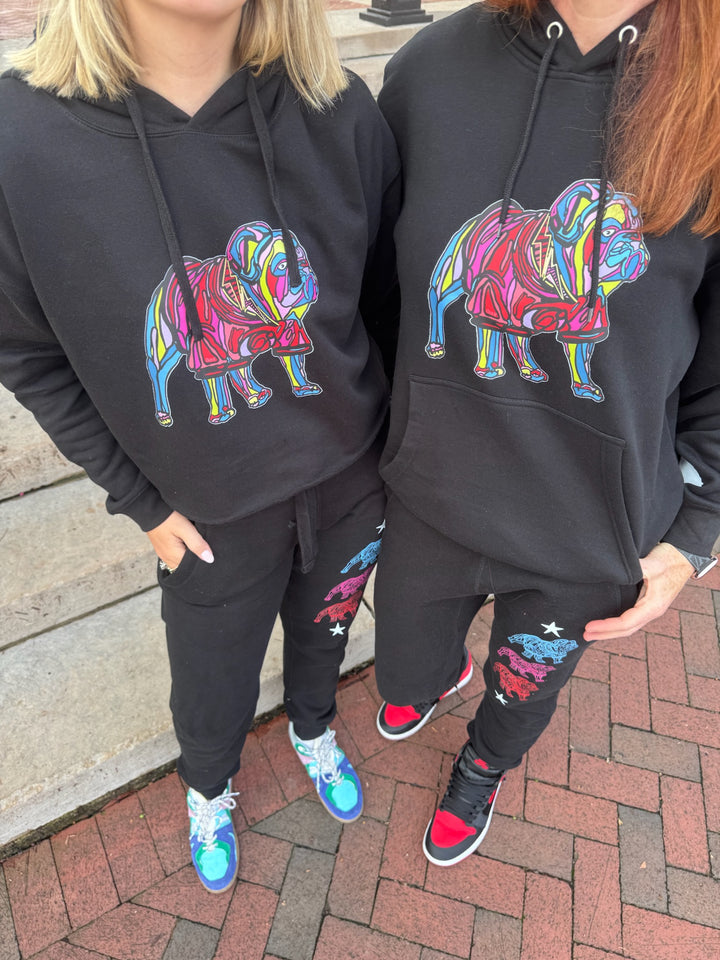 Chan Art Collab: Game Day Cropped Hoodie - Black - PREORDER