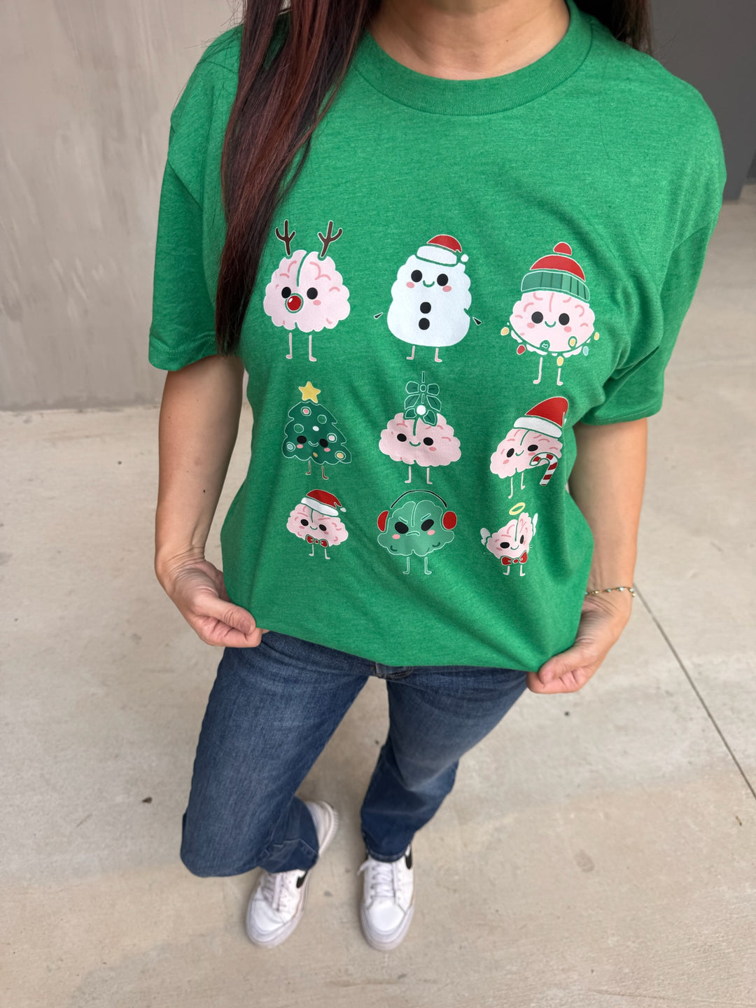Adult Christmas Brains Tee – Cute Neuro Holiday T-Shirt