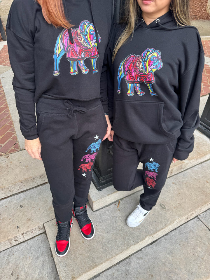Chan Art Collab: Game Day Cropped Hoodie - Black - PREORDER