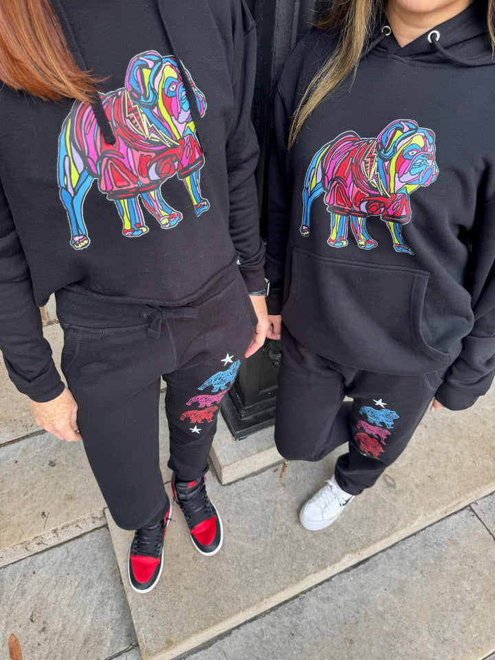 Chan Art Collab: Game Day Cropped Hoodie - Black - PREORDER