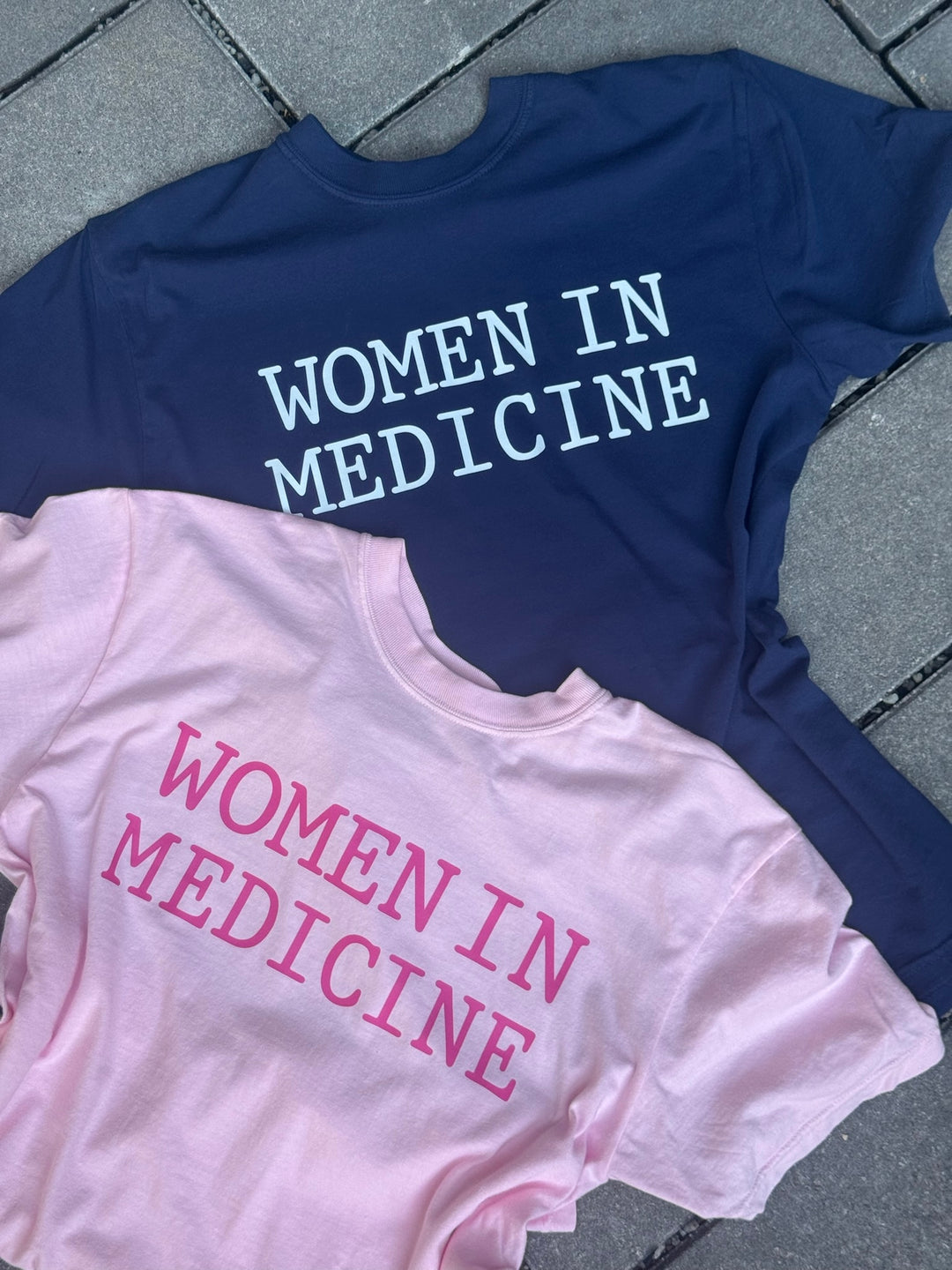 Blue and Pink Women in Medicine Tee Shirt - Empowering Short Sleeve T-Shirt for Healthcare Pros