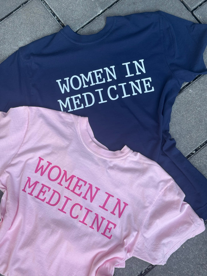 Blue and Pink Women in Medicine Tee Shirt - Empowering Short Sleeve T-Shirt for Healthcare Pros