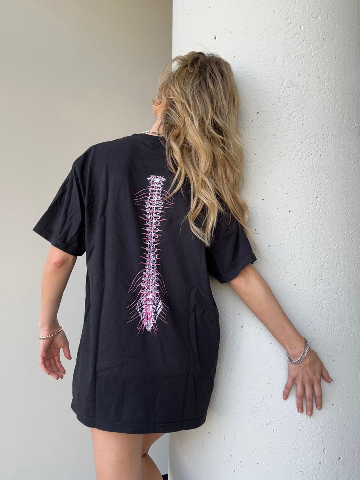 Lumbar Puncture Tee Shirt - Black Short Sleeve with Spine Design