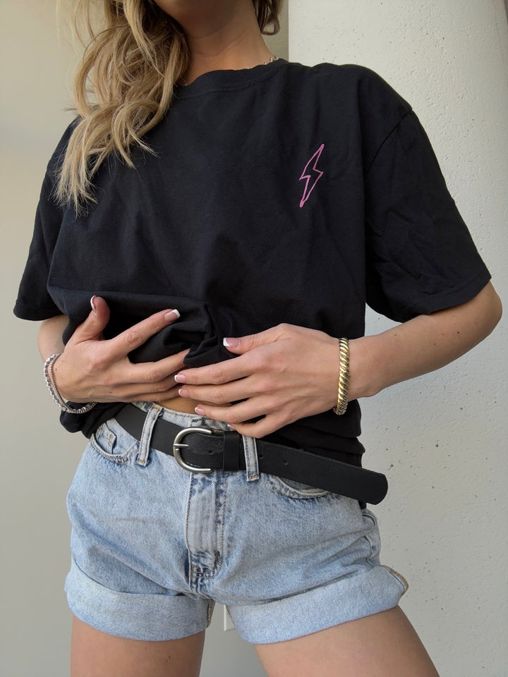 Lumbar Puncture Tee Shirt - Black Short Sleeve with Spine Design
