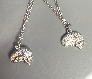Two Ladyspinedoc Silver Brain Necklaces