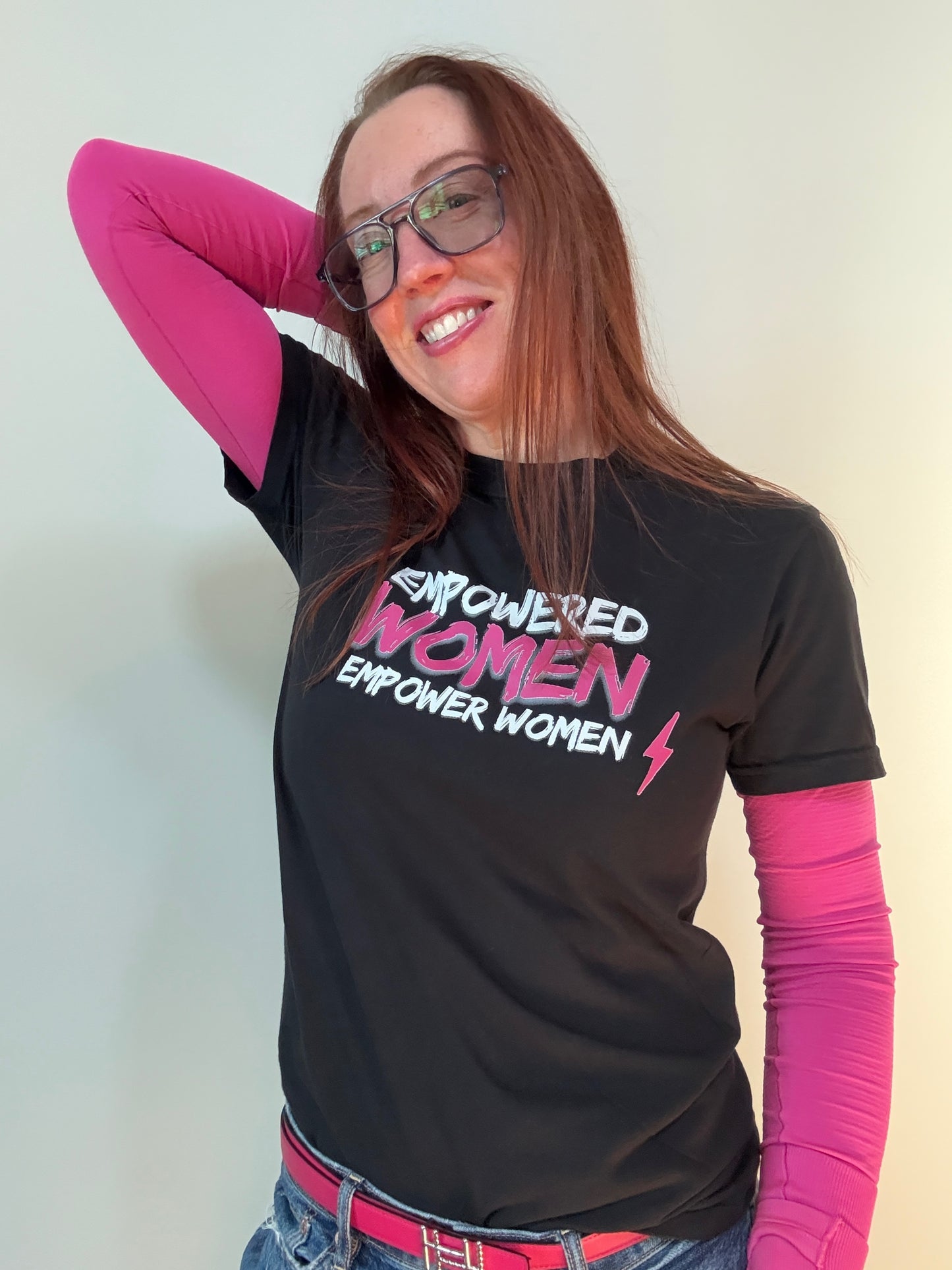 Empowered Women Short Sleeve Tee Shirt in Black -Because Strong Women Empower Strong Women